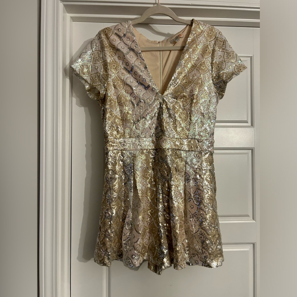 GB Sequin Gold and Silver Romper Size L
